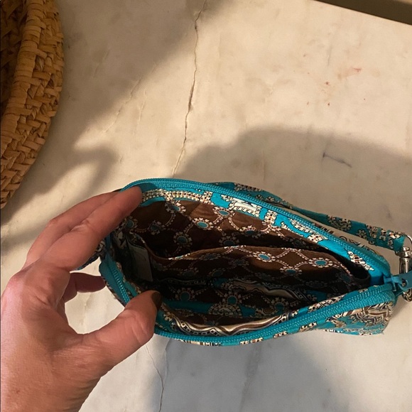 Vera Bradley Turquoise Paisley Wristlet/Tech Case - Picture 3 of 5